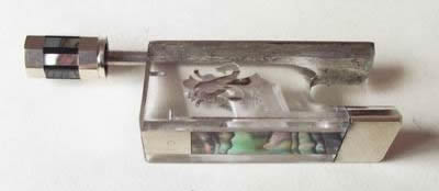 Plegxiglass violin bow frog